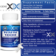 Genex Formulas NMN 1000mg bottle packaging and label