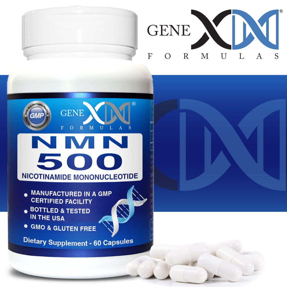 Genex Formulas NMN 500mg bottle stored in a cool dry place preserves quality.