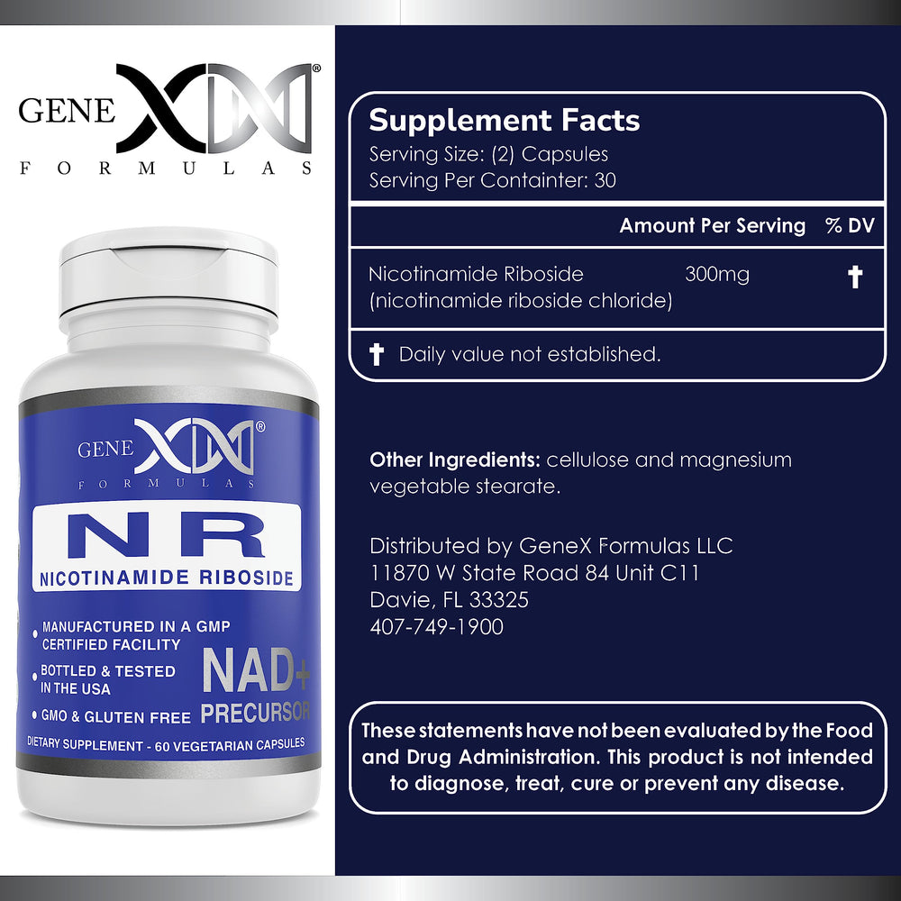 Genex Formulas NR capsules close-up demonstrating easy-to-swallow form