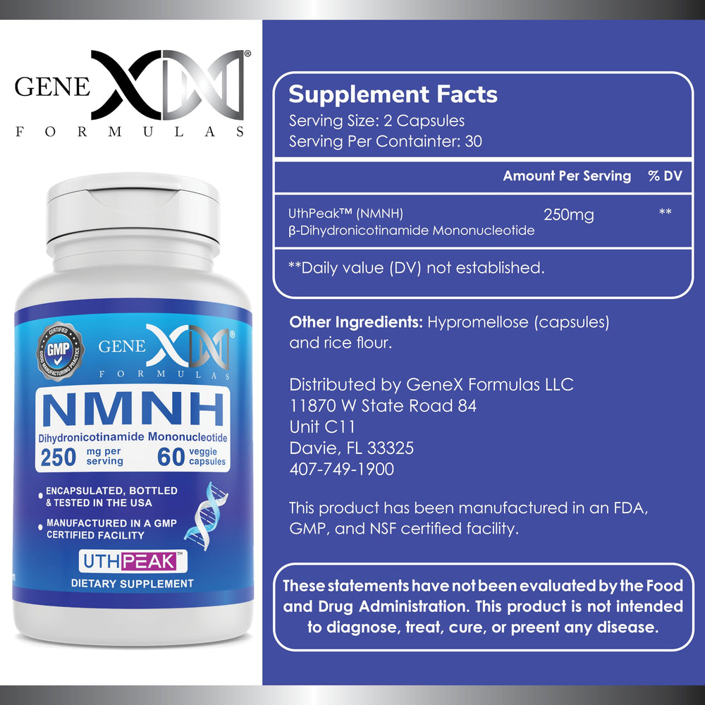 Genex Formulas NMNH capsules close-up for easy daily intake