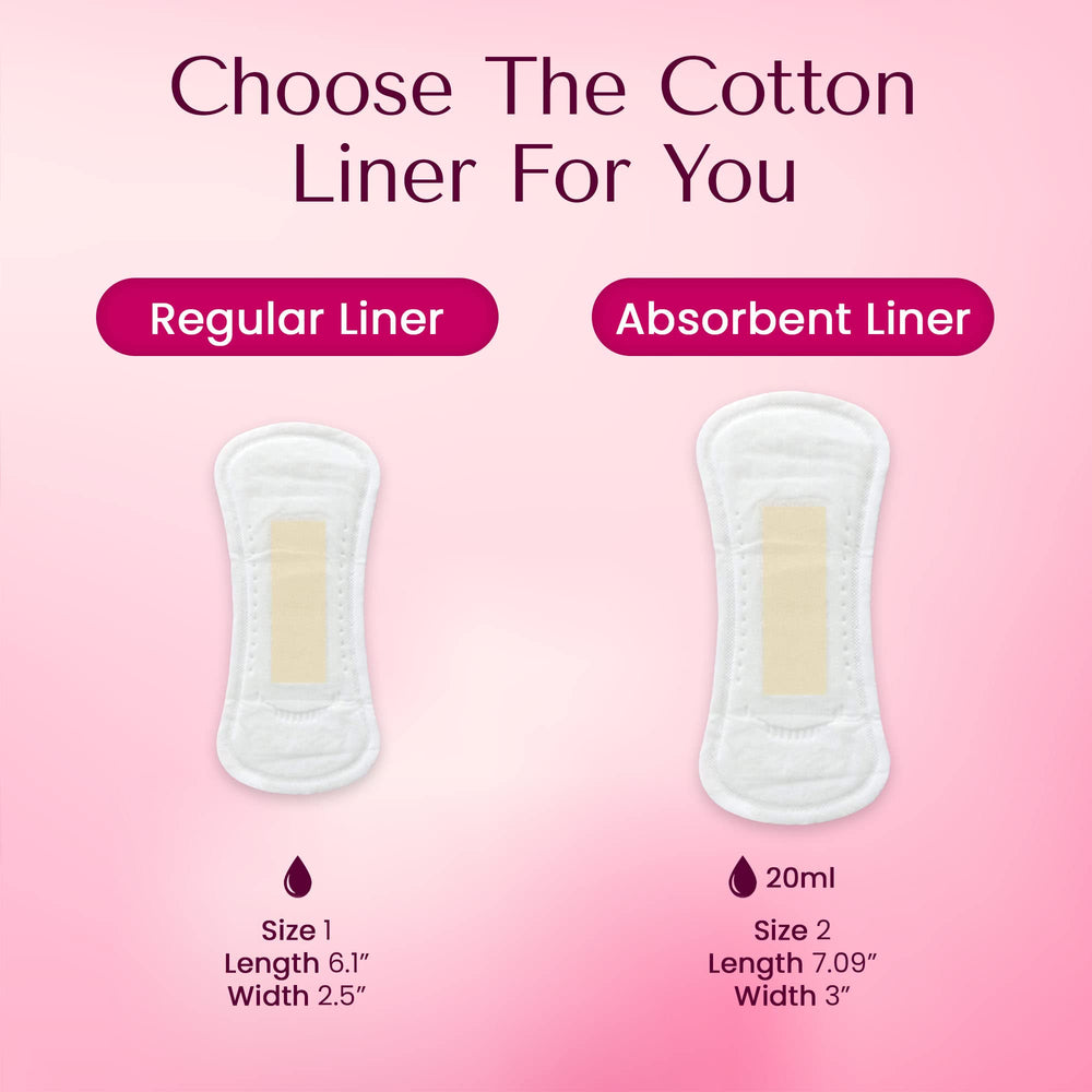 Genial Day extra-absorbent liner display for reliable protection during light leaks.