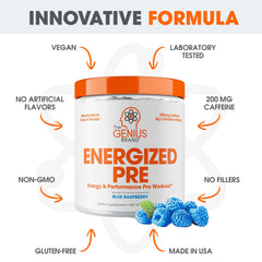 Genius Energized back label with ingredients overview