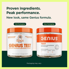 The Genius Brand Genius Test packaging display conveys value and clarity.