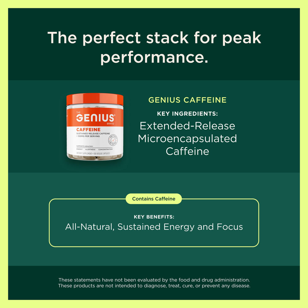 Genius Burn packaging close-up showcases serving size and clear labeling
