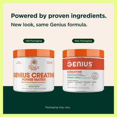 Genius Creatine Micronized scoop shows easy measurement for daily use.