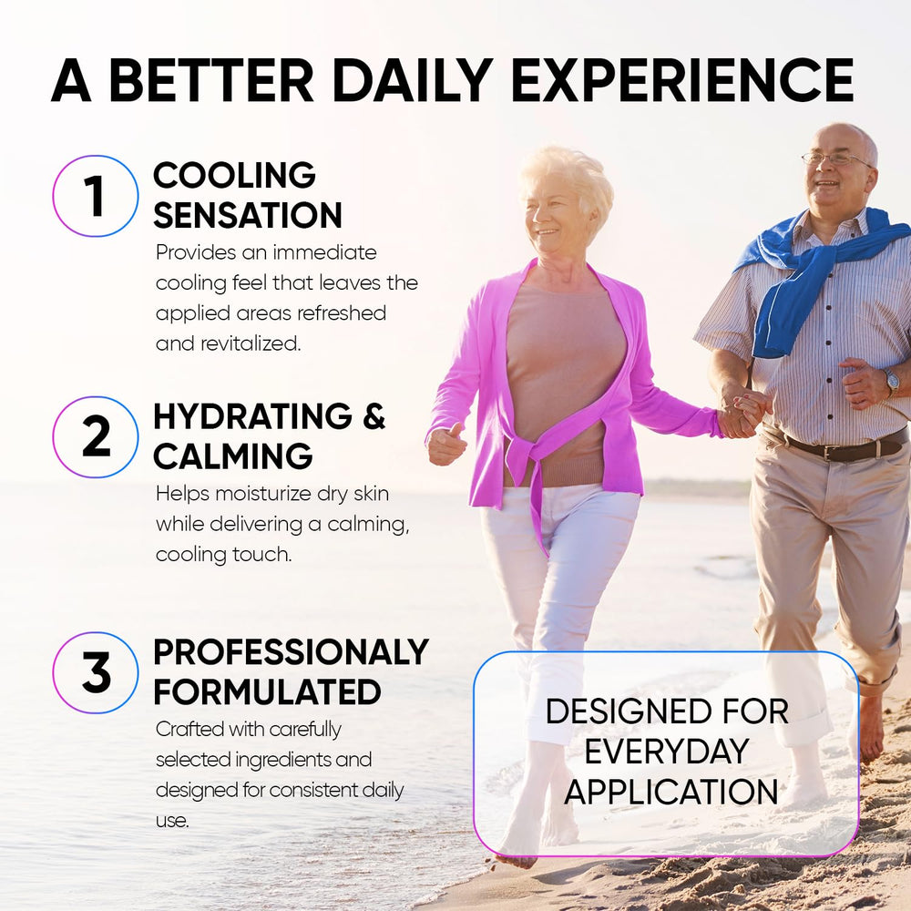 GENIUS CURE Nervacare applied to feet for cooling relief.