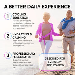 GENIUS CURE Nervacare applied to feet for cooling relief.