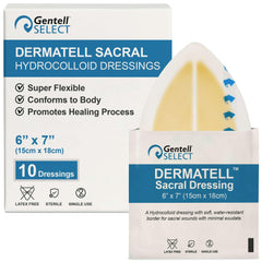 Gentell Select Dermatell hydrocolloid dressing packaging for wound care