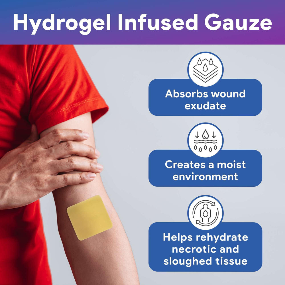 Gentell Select honey hydrogel dressing close-up focusing on 30% honey content.