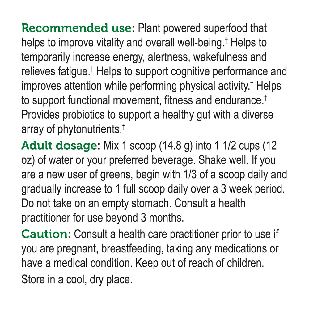 Prepared smoothie featuring Genuine Health Greens + Extra Energy for an energy-boosting sip.