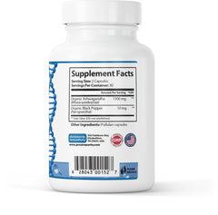 GenuinePurity Ashwagandha label close-up highlights standardized withanolides.