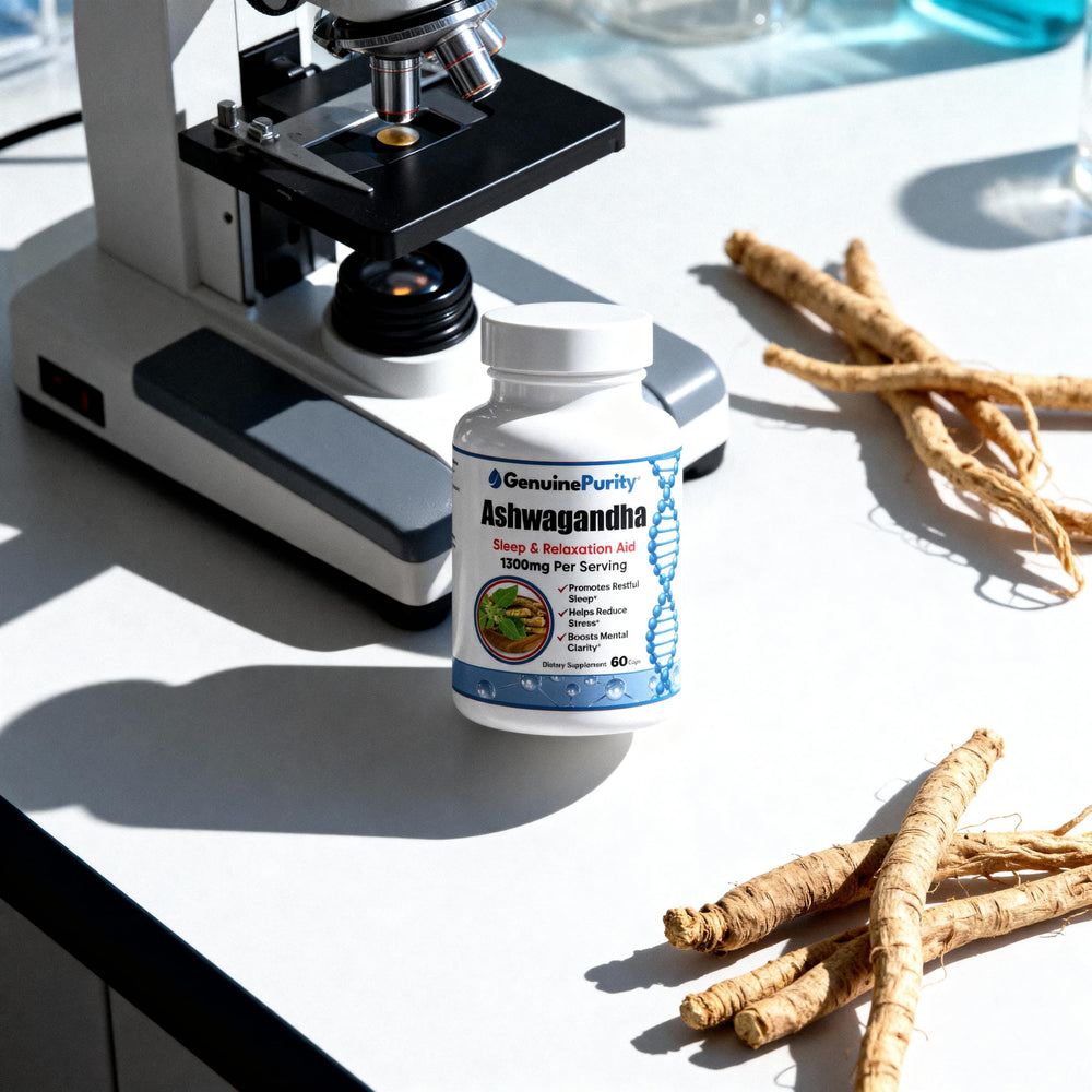 GenuinePurity Black Pepper extract aids absorption of ashwagandha.