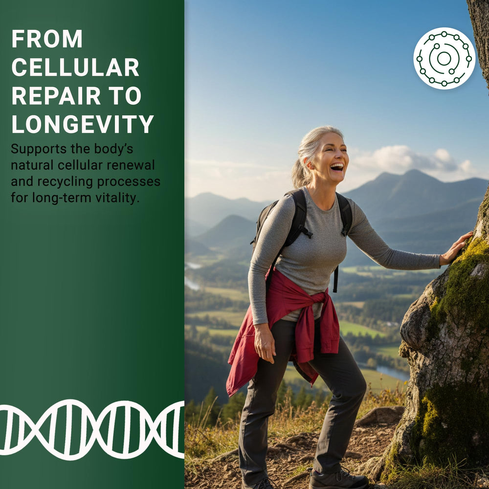 GenuinePurity liposomal spermidine label detail highlights gluten-free and vegan ingredients.