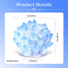 Geodora blue quartz prism cluster enhances tranquil living spaces.