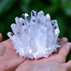 Geodora clear quartz tea prism cluster creates warm, cozy corners