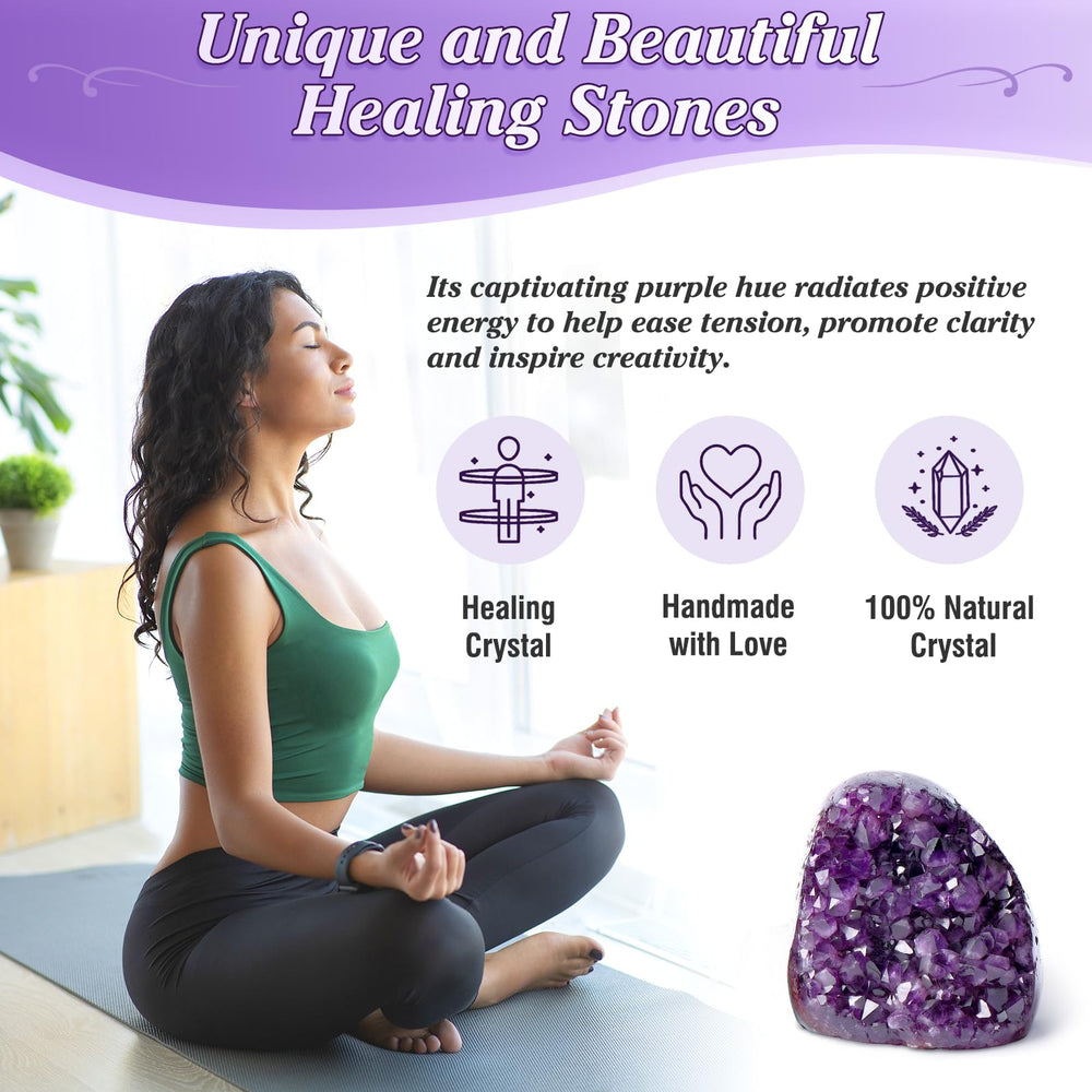 Geodora desk-friendly amethyst cluster adds natural beauty and focus cues