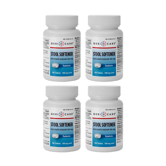 GeriCare Docusate Sodium tablets in packaging for convenient daily relief.