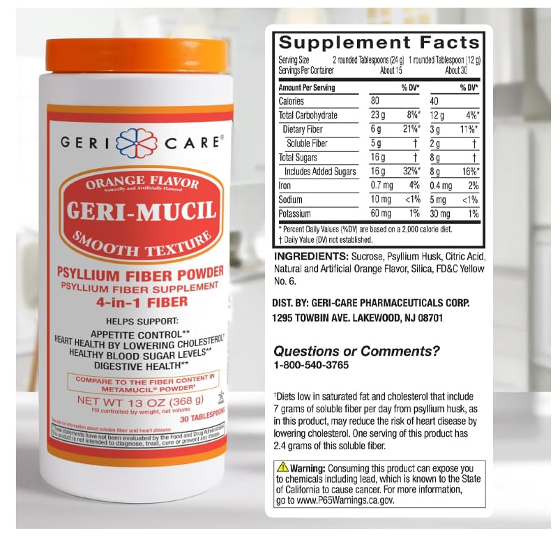 GeriCare Geri-Mucil 2-pack packaging for ongoing fiber support.