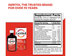 Geritol liquid adult dosing shows clear guidance for ages 12 and up.
