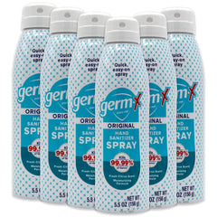Germ-X Original Sanitizer Spray bottle front view, 5.5 oz, pack of six for on-the-go use