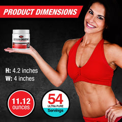 German Creatine tub with 54 servings displayed for planning