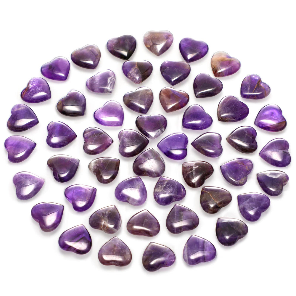 Gerrii amethyst heart stone close-up, calming meditation helper and decorative accent.