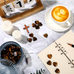 Gerrii tiger's eye heart stones promote calm after a busy day