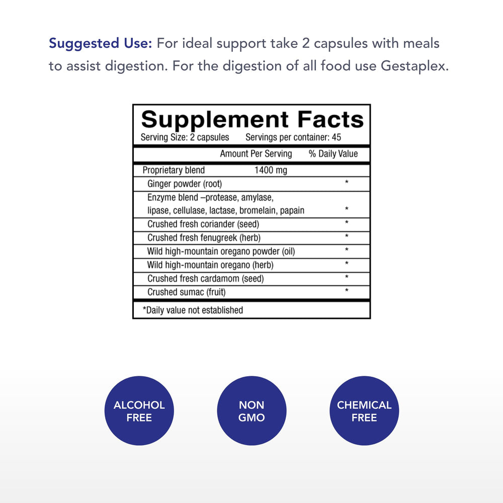 Gestaplex veggie capsules close-up highlighting plant-based formula