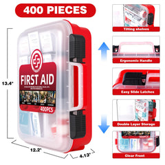 Gevoke first aid kit with transparent lid for fast content visibility