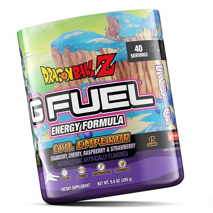 G Fuel Dragon Ball Z powder being stirred into water for a refreshing energy boost.