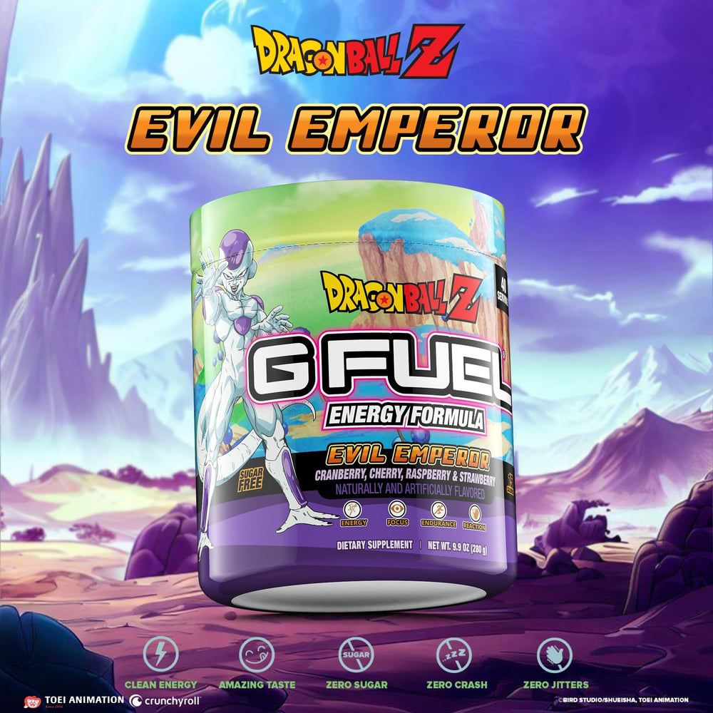 G Fuel Dragon Ball Z powder scoop shown for quick, easy preparation.
