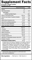 G Fuel Dragon Ball Z Lemonade ingredients label highlighting sugar-free formula