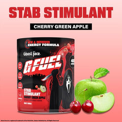 G Fuel Ghost Face 2.0 cherry green apple flavor in glass