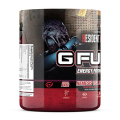 G Fuel Nemesis Tea serving scoop near tub invites quick, zero-sugar energy refresh.