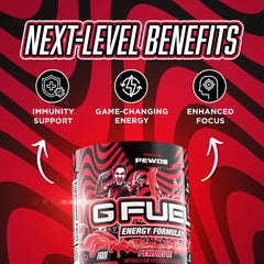 G Fuel PewDiePie scoop dispensing powder for quick pre-game focus