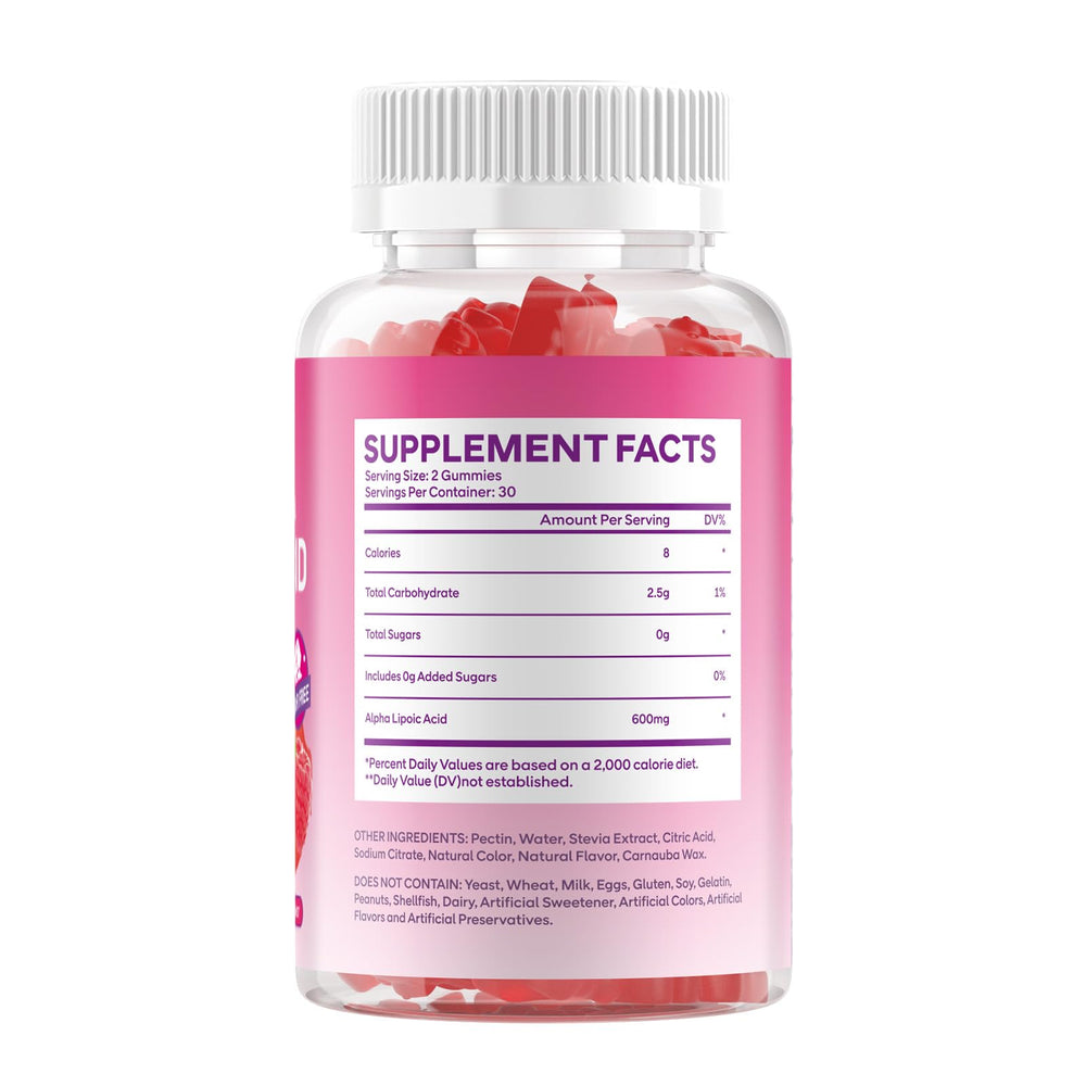 GGMMUU Alpha Lipoic Acid Gummies close-up texture showing chewy consistency