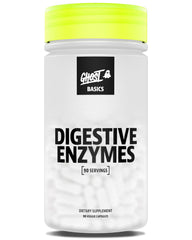 GHOST Basics Digestive Enzymes bottle for daily vegan digestion support.
