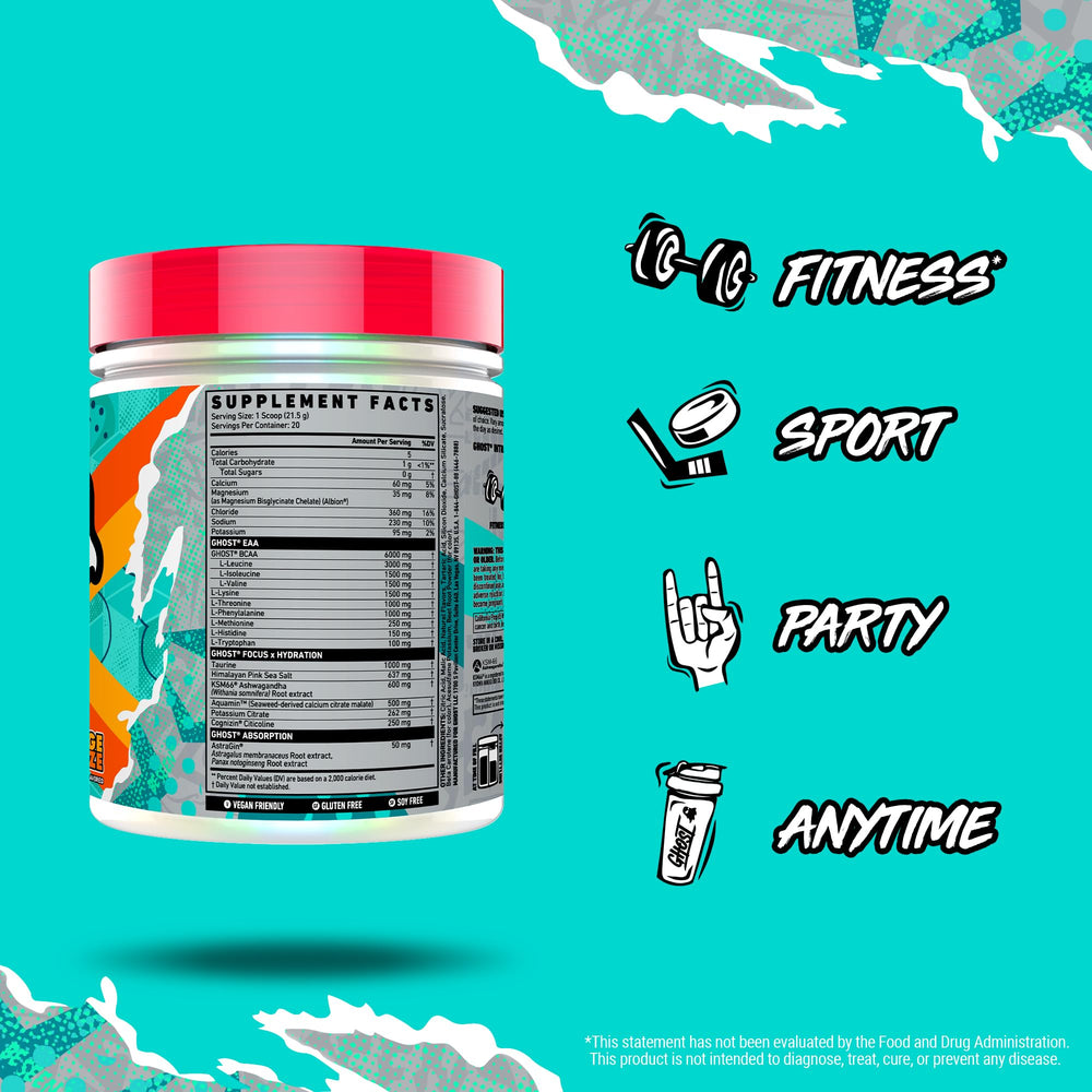 GHOST Intra label close-up highlighting transparent ingredient disclosure.