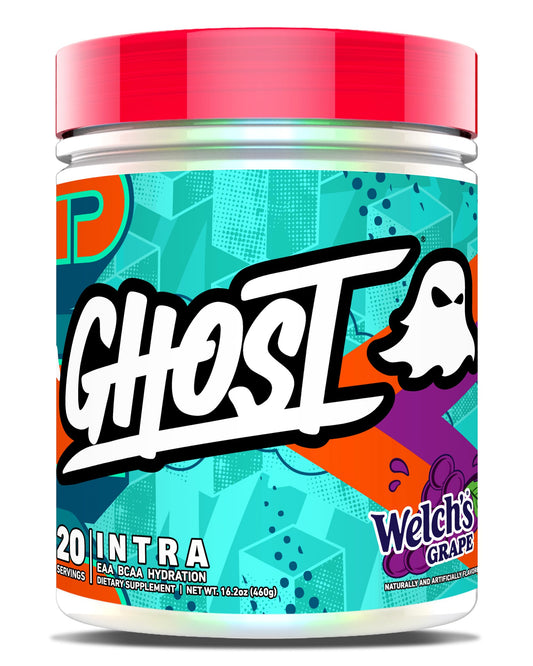 GHOST Intra Welch's Grape label displays transparent dosing for informed choices.