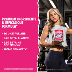 GHOST Legend Bubblicious Strawberry Splash label reveals transparent ingredients for clean nutrition choices