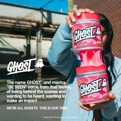 GHOST Legend Bubblicious Strawberry Splash packaging conveys transparency and allergen-free ingredients