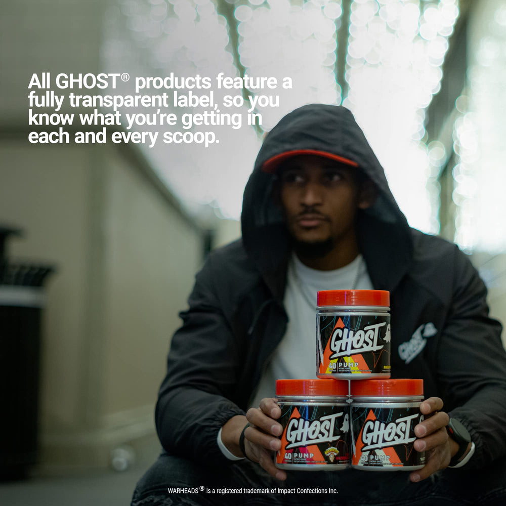 GHOST Pump Natty NO3-Arginine Nitrate visual highlights nitric oxide support.