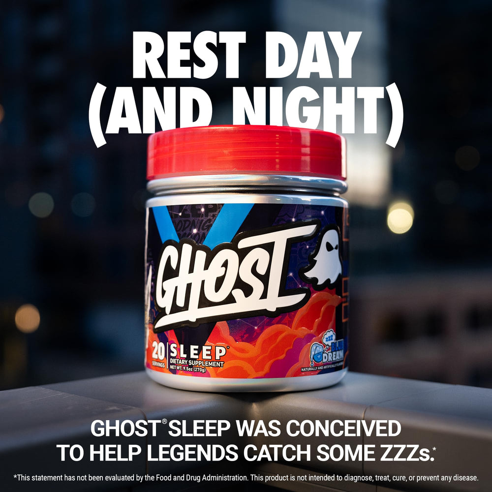 GHOST Sleep ingredient label shows disclosed doses for gluten-free formula