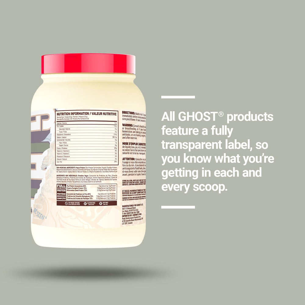 GHOST Vegan Protein smoothie pour demonstrates versatile use in shakes.