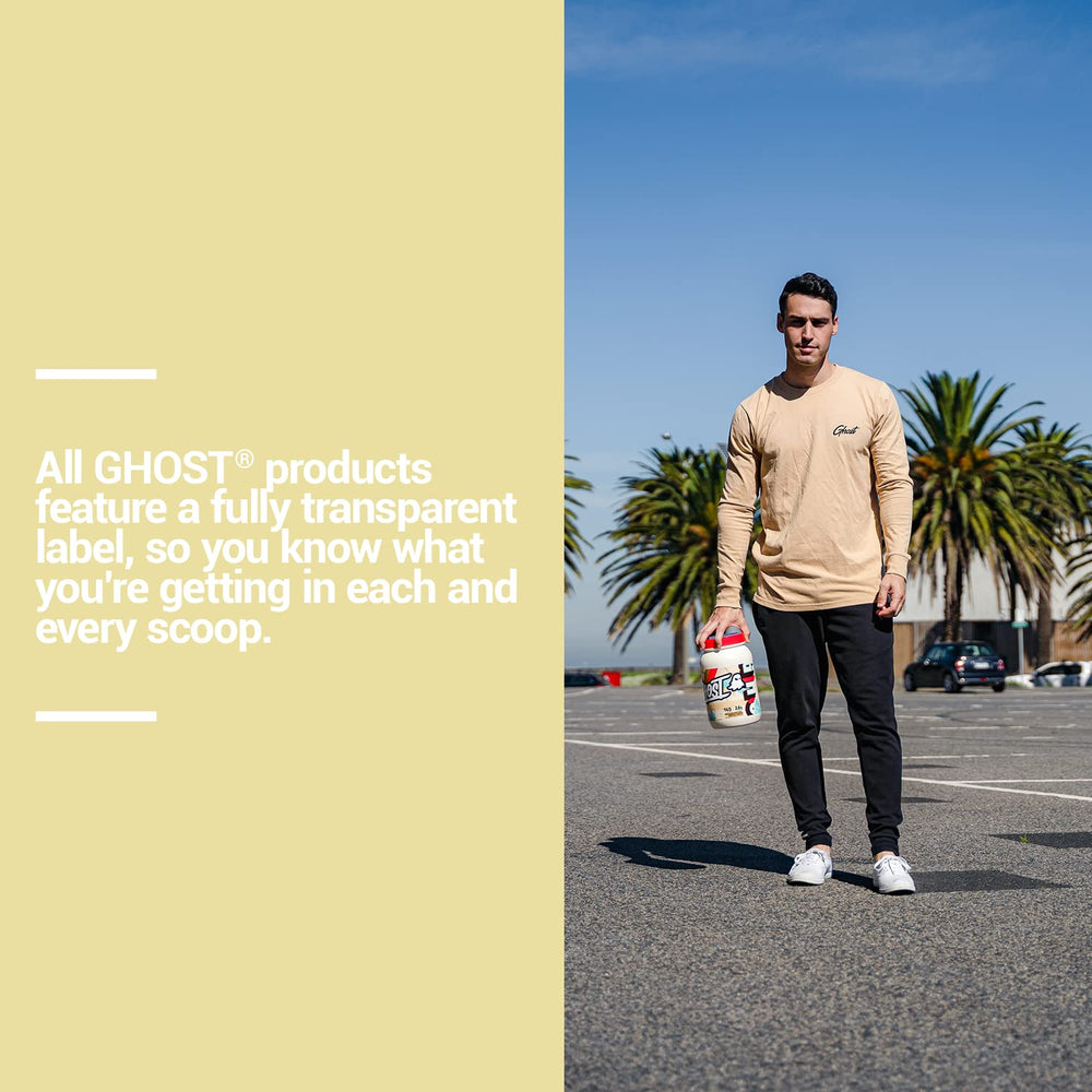 Be Seen branding on GHOST Whey packaging inspiring an active lifestyle