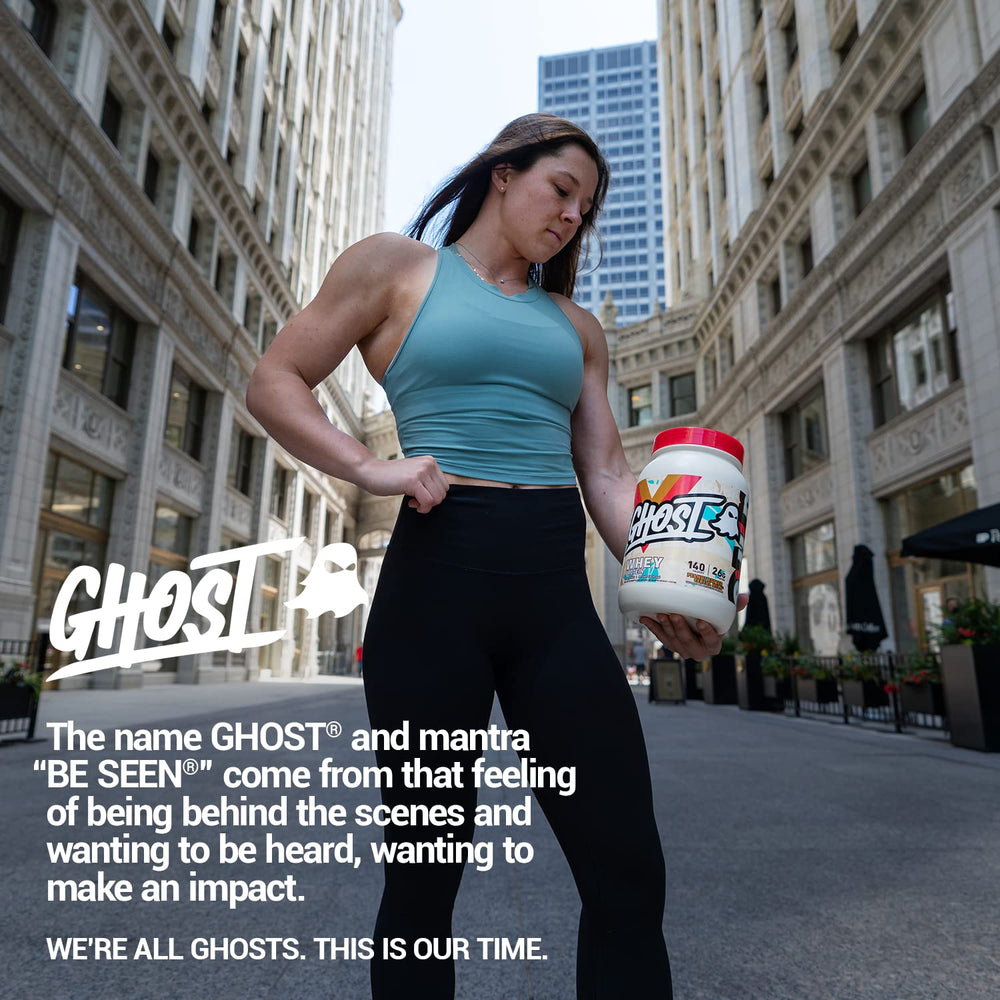 Uses for GHOST Whey include shakes, smoothies, and baking