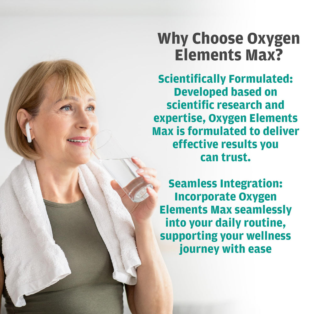 GHT Oxygen Elements Max bottle label design emphasizing purity and clean science.