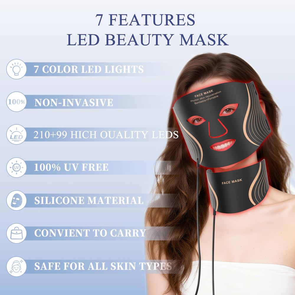 GIHWRRI 7in1 face LED beads enable multi-mode therapy.