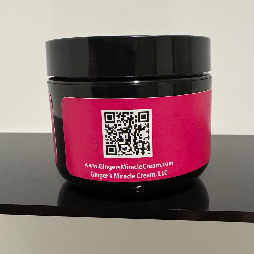 Ginger's Miracle Cream application on hand for soothing relief
