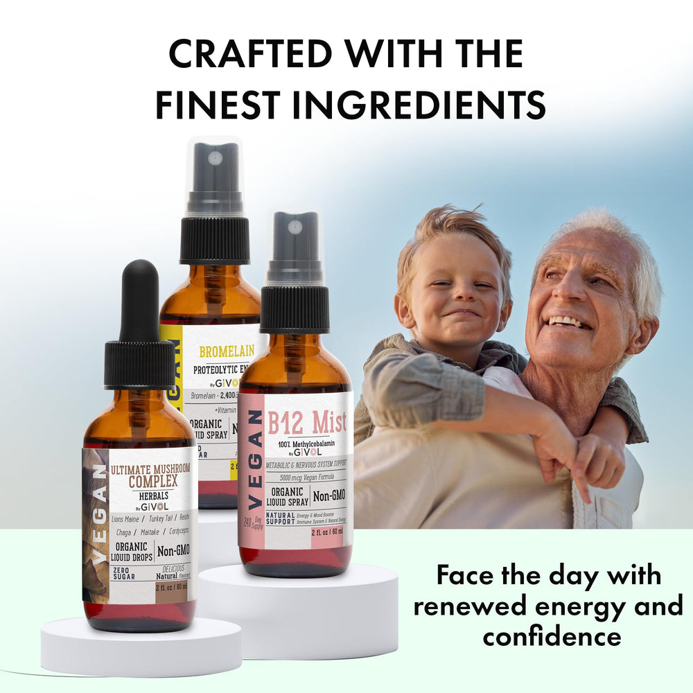 GIVOL vitality bundle label shows Non-GMO and gluten-free benefits.
